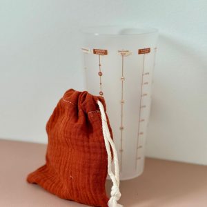 Pack Duo Pochon Tissu Terracotta + Gobelet doseur